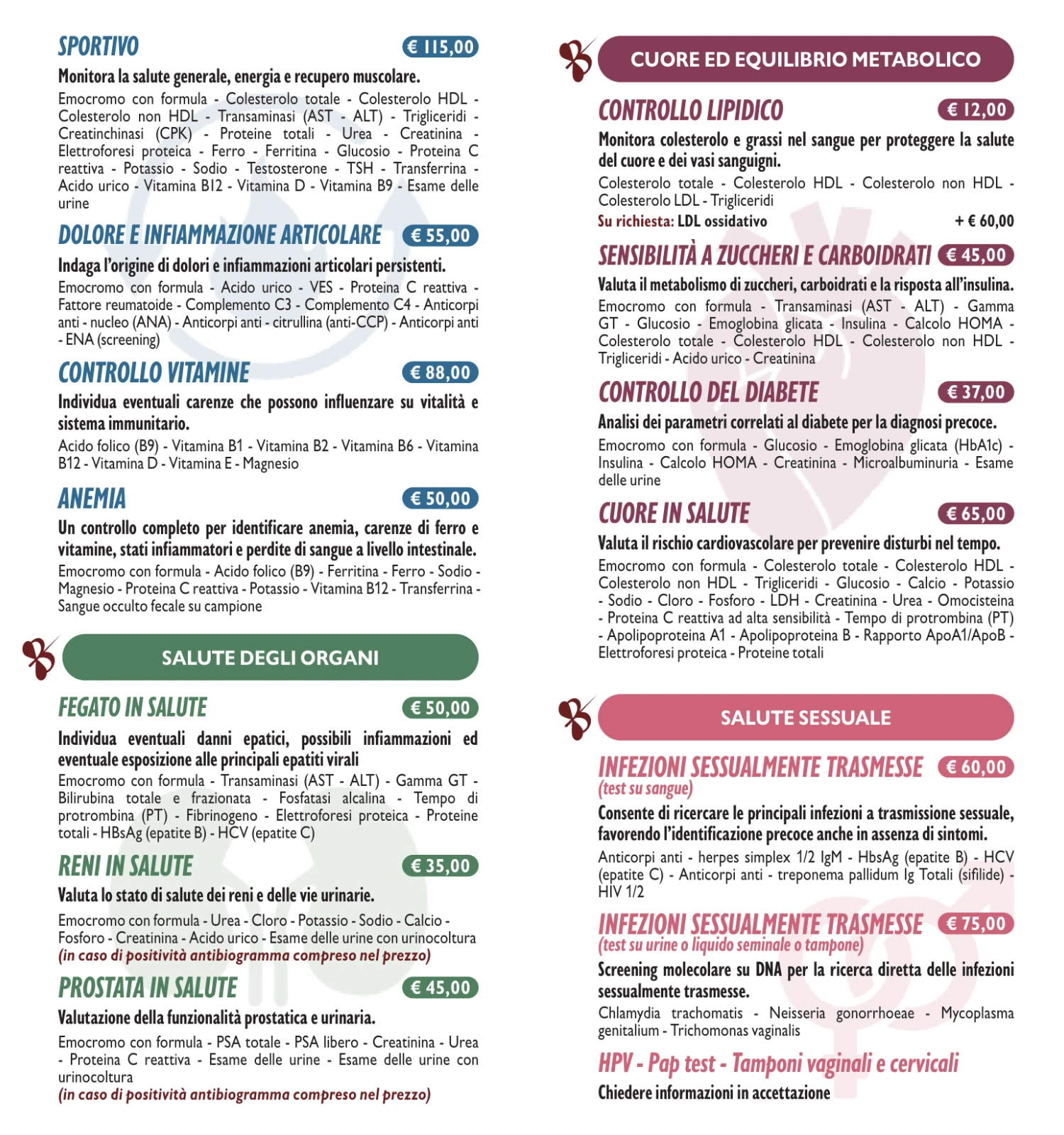 Listino prezzi Butterfly Lab - check-up Butterfly, tiroide ed equilibrio ormonale, energia e movimento